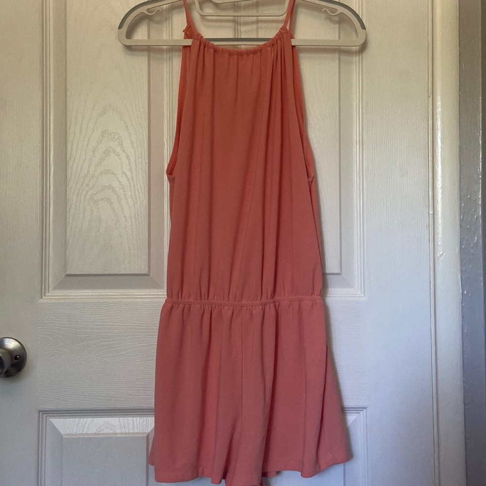 Sweet Rain Salmon Haltered Romper